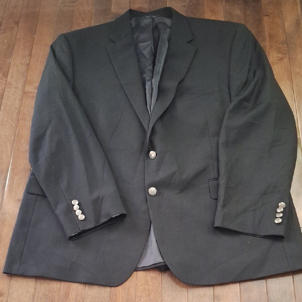 Chaps Black Blazer Textured Formal Sport Coat